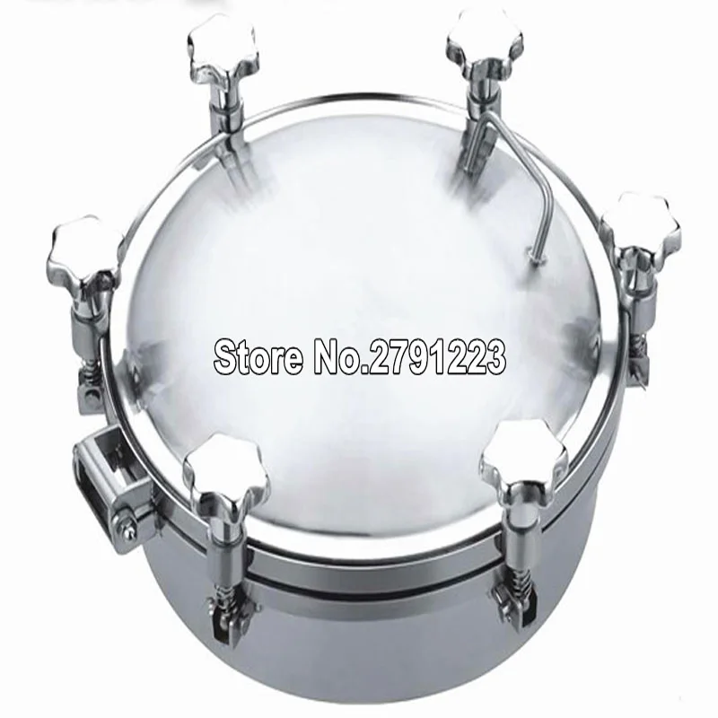 New Stainless Steel Pressure Circular Manhole Cover Tank Round Manway Door 400mm Stainless Pressure Round Manway Door