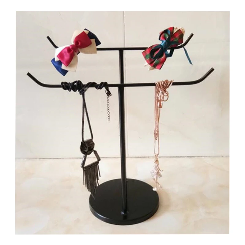 T-type Double Pole Bracket, Bracelet Rack, Handbag Holder, Tie, Scarf, Backpack, Wig, Purse, Jewelry Display Stand