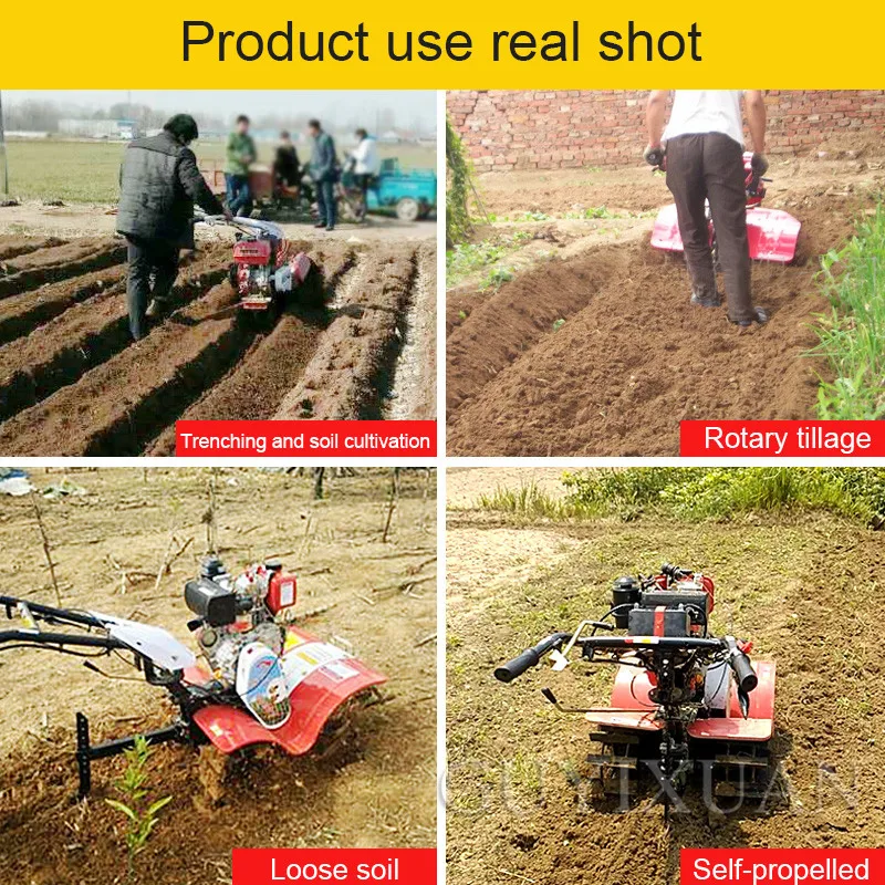 Multi-purpose tillage machine agricultural machinery weeding rotary tiller arable land soil loose soil small trencher  