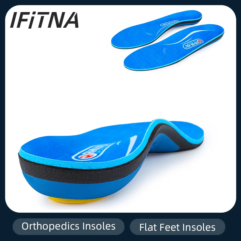 IFITNA Flat Feet Orthopedic Insoles Arch Support Template Plantar Fasciitis Orthotics Heel Pain Inserts Boots Sneaker Men Women