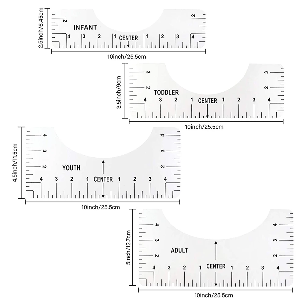 T-Shirt Ruler Guide, Clothing Tailor Round Neck Calibration Alignment Tool,  Sewing Dressmaking Pattern Design Drawing Template