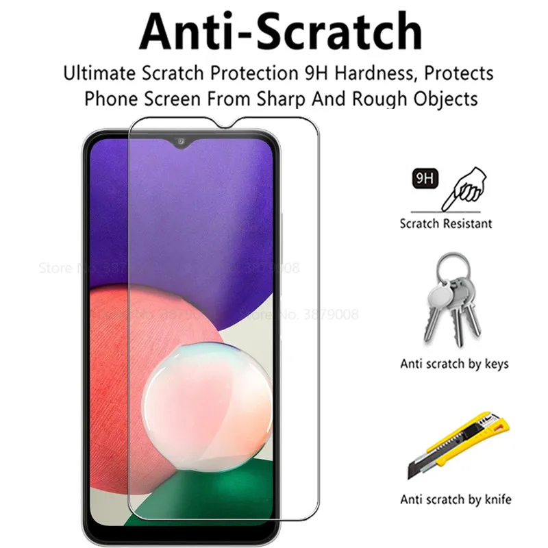 2in1 protective glass For Samsung Galaxy A22 5G case glass galaxy a22 S a 22S 22a tempered glass samsun gakxi a22  phone cover