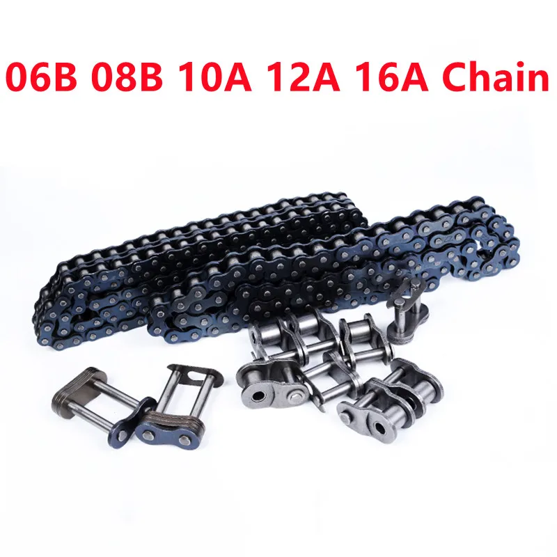 1PCS 1.5 Meter Simplex Roller Chain Duplex Roller Industrial Chain Transmission Drive Roller Conveyor Chain 06B 08B 10A 12A 16A