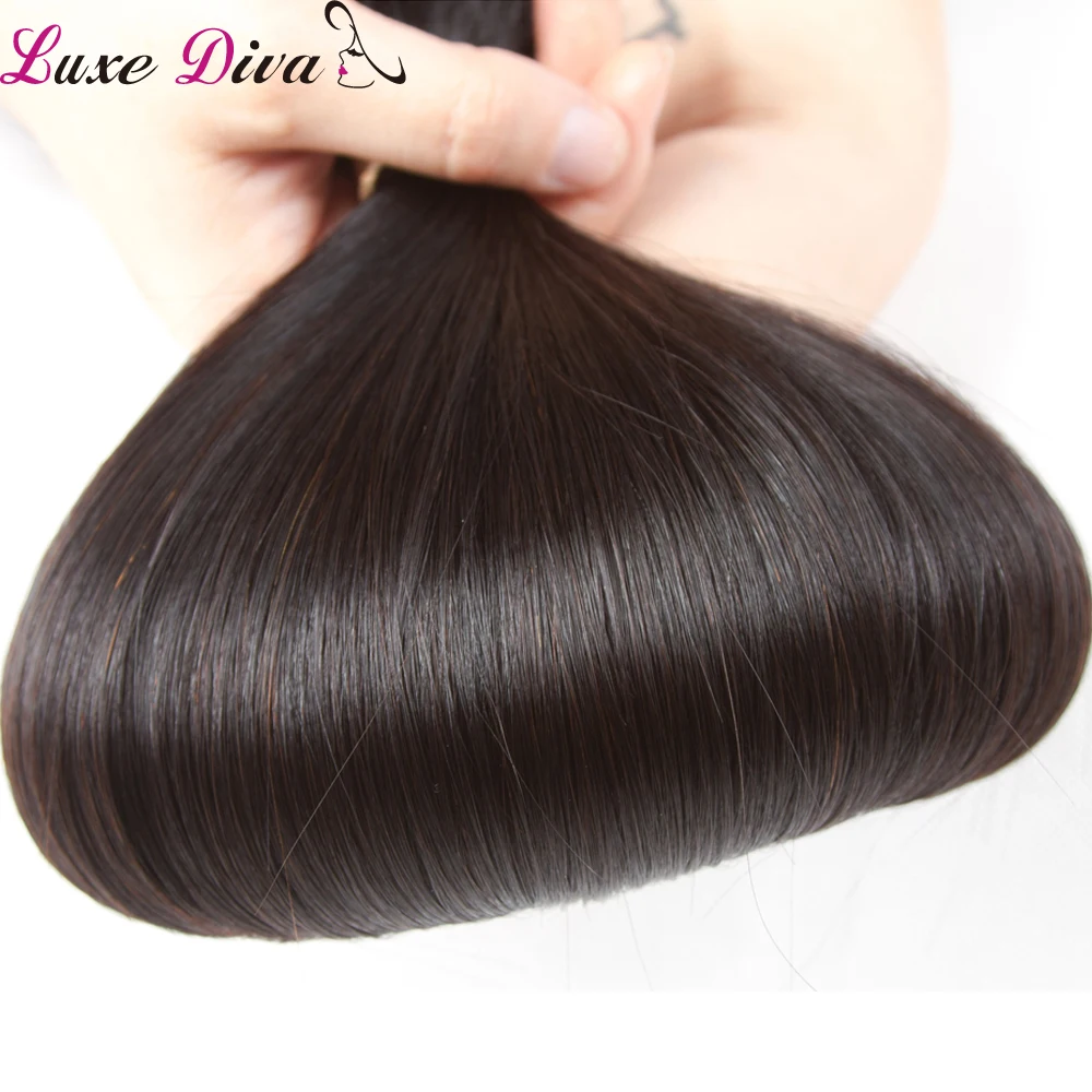 Luxediva brasileiro feixes de tecer cabelo humano em linha reta 1 2 3 4 pçs pacotes 26 28 30 polegadas remy extensões do cabelo cheveux