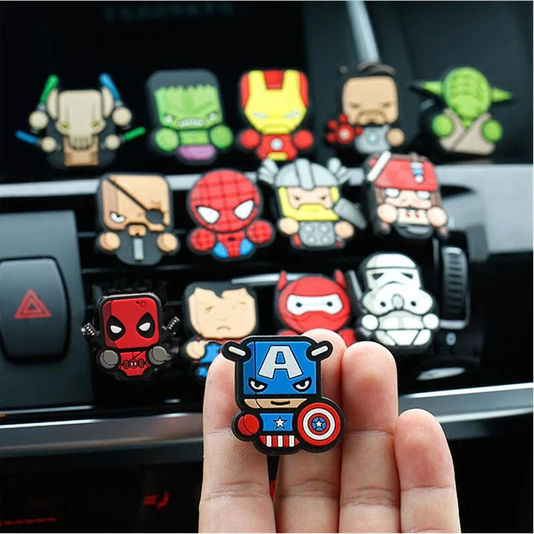 Anime Avengers Black widow Spideman Car Aroma Diffuser Clip Star wars Car Air Conditioner Air Out Decoration gifts
