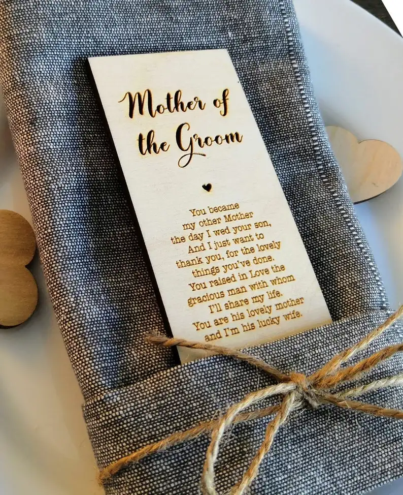 Wooden Rectangular Anniversary Celebration Party VIP Seat Card And Groomsman Seat Retro Nostalgic Wedding Groom Mother Seat Card