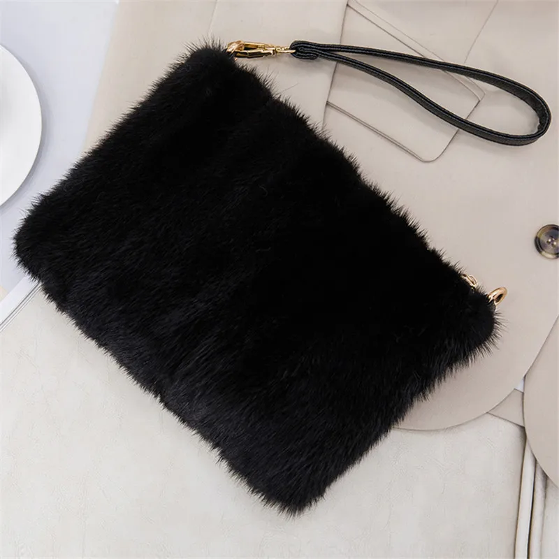 Real Mink Leather Bag Tote Bag Handbag Brand Party Bag Ladies Handbag Luxury Designer Evening Bag Mink Leather Bag