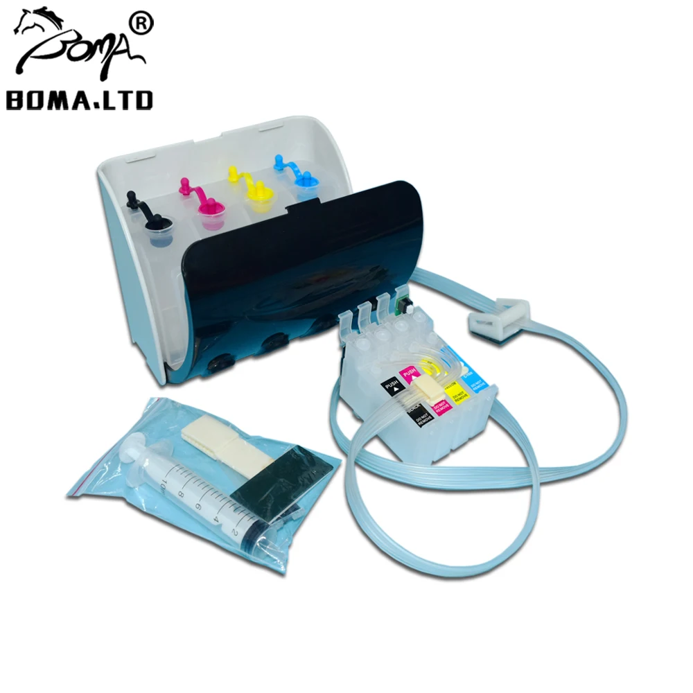 BOMA.LTD T129 T1291 Continuous Ink Supply System For Epson Stylus WF-7015 WF-7515 WF-7525 WF-3520DW WF-3530 WF-3540 ARC Chip