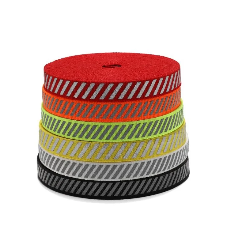 2CM Chiều Rộng Hai Dây Phản Quang Polyester Webbing May Cho Túi Giày Chất Liệu Quần Áo Phản Quang Cảnh Báo Băng Cho Áo Bảo Vệ