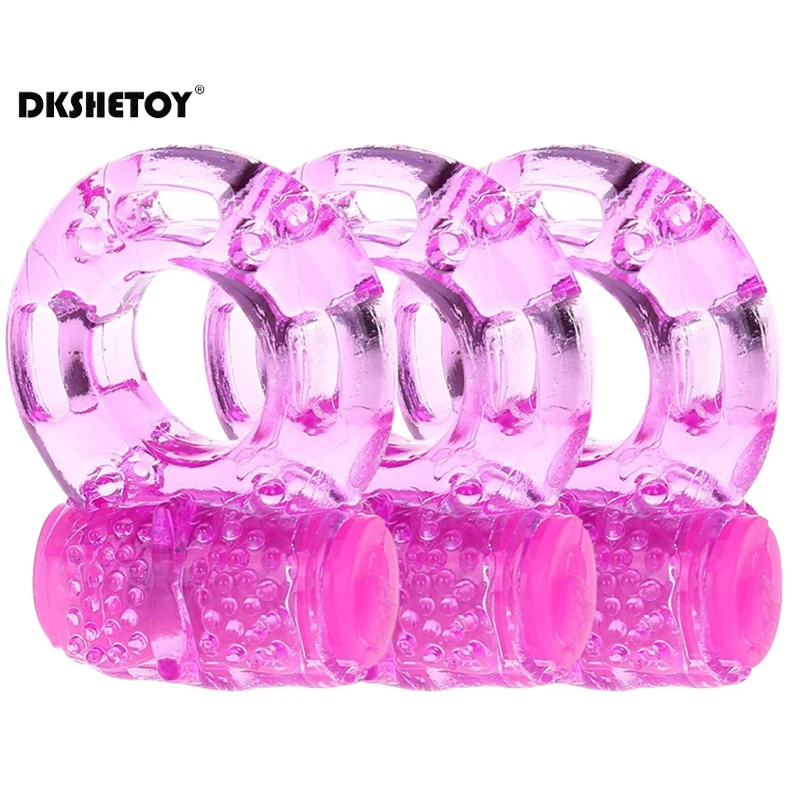 Anillo de vibración duradero para pene para hombres, estimulador de clítoris, retraso de la eyaculación, manga vibratoria de cristal, Juguetes