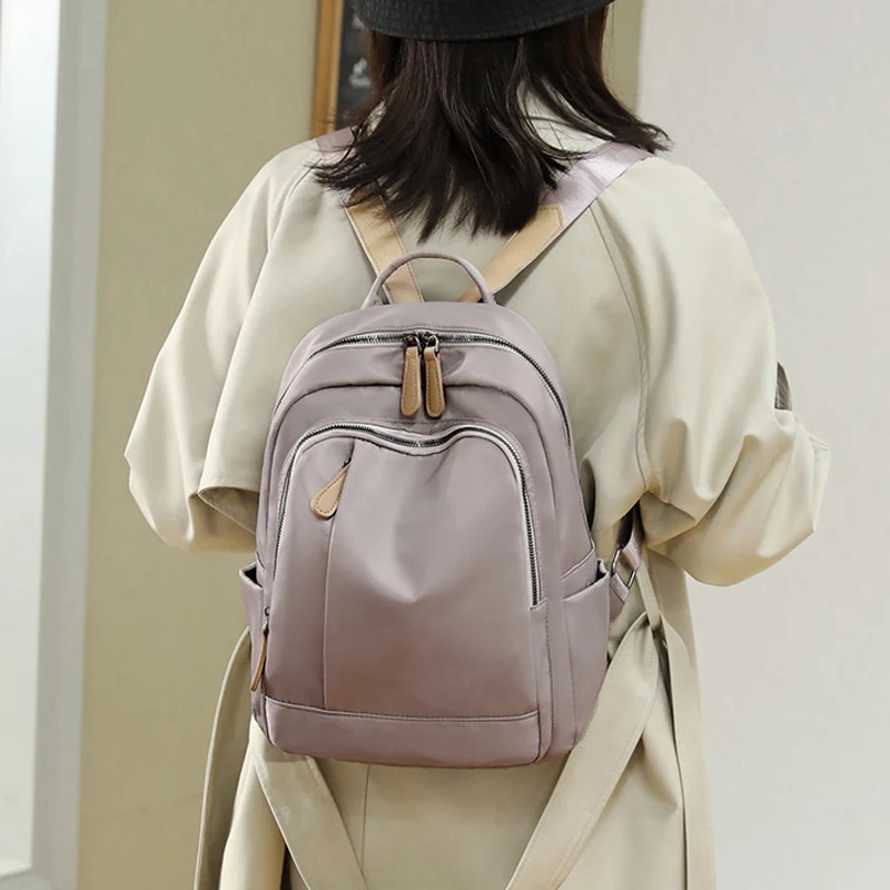 High Quality Oxford Backpack Simple Design Women Shoulder Bag Casual Travel Backpacks Youth Ladies School Bag Black&Khaki