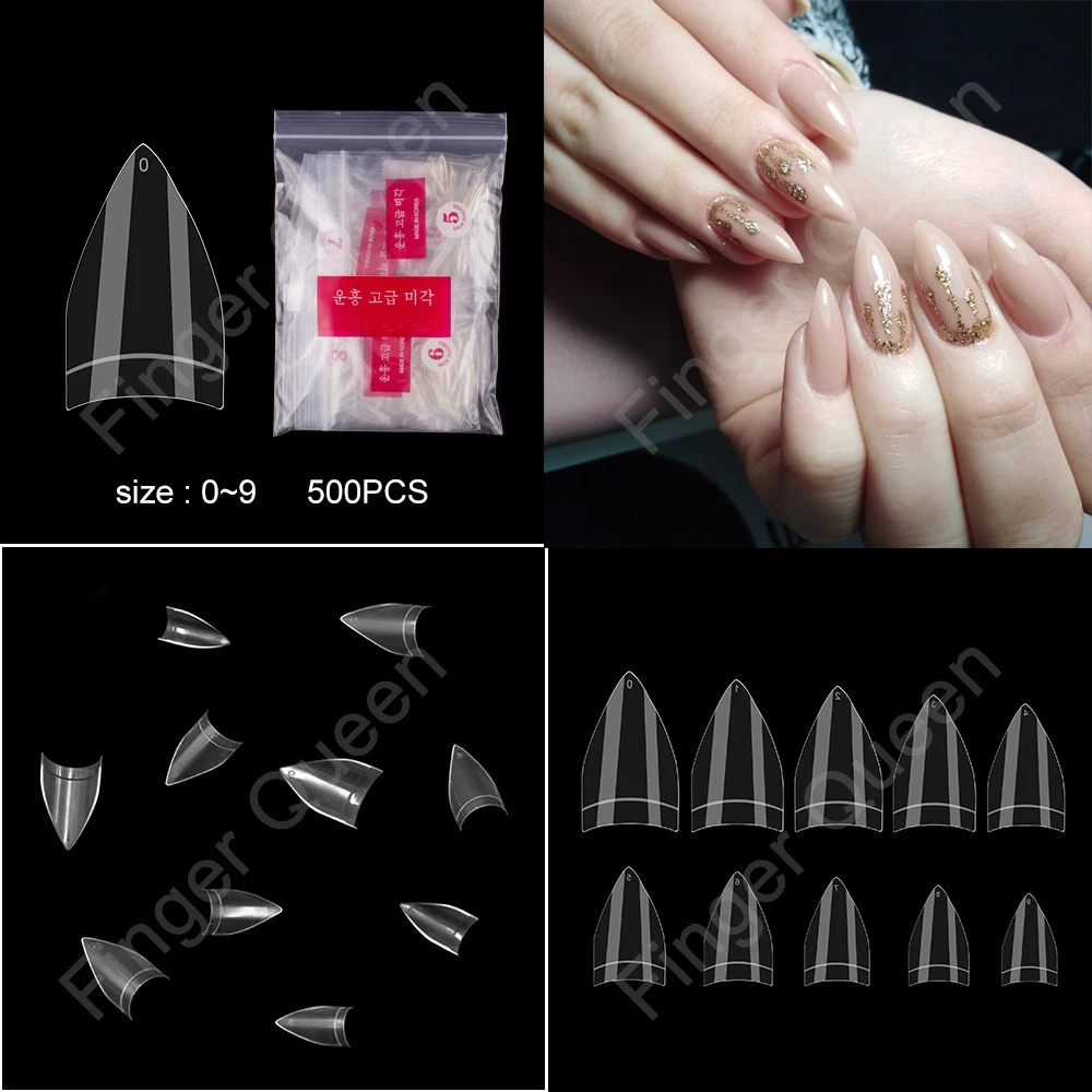 Stiletto Nail Hot French Ballerina Coffin Rounded Square False Nail Tips Manicure Fake Nail Tips 100 PCS 200 PCS 500PCS