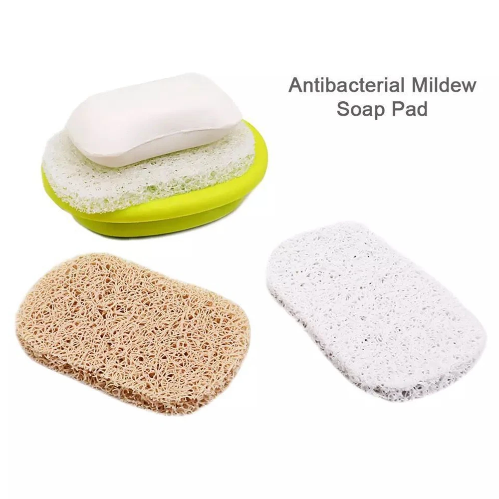 4Pcs/Set PVC Soap Saver Drain Soap Pad Environmental Protection Mildew Proof Soap Holder for Kitchen Portable Bathroom Soap Dish