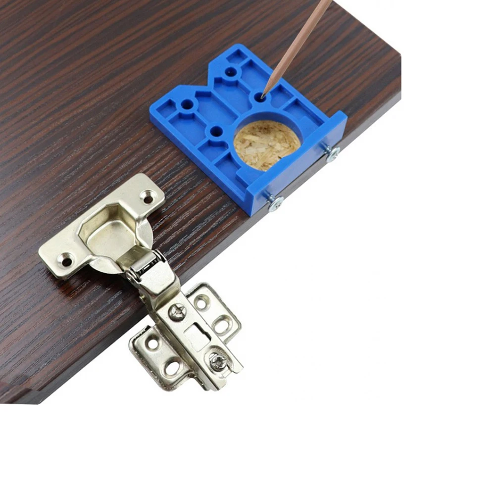 Guia de perfuração de dobradiças, guia de perfuração do furo da dobradiça, localizador oculto de buracos para carpintaria, porta de armário, acessórios ferramenta