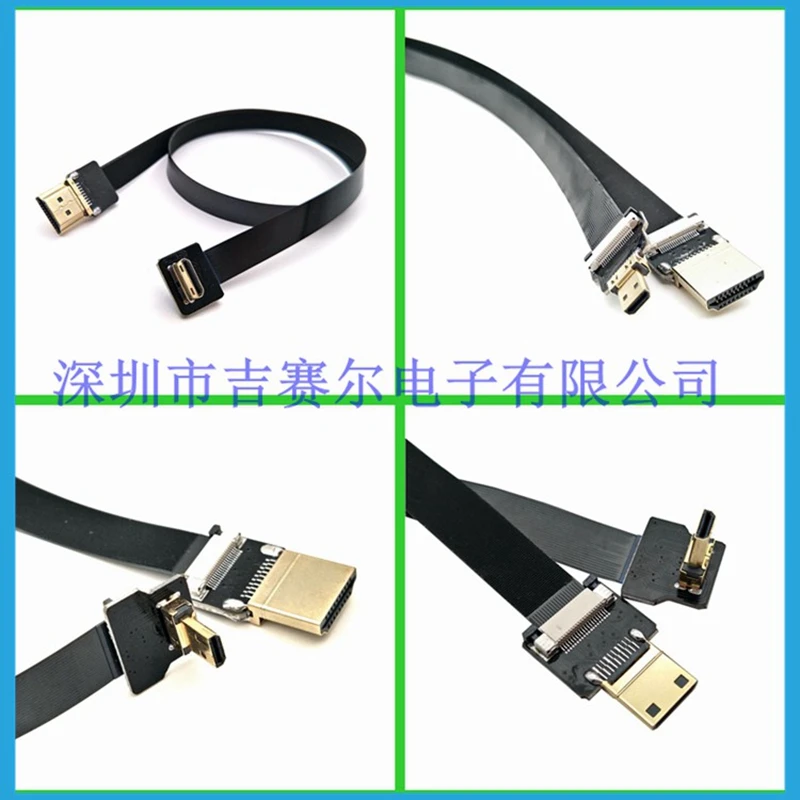 Fpv micro hdmi-kompatibel mini hdmi-kabel 90 grad adaptador 5cm-100cm fpc banda flache hdmi kabel passo 20pin stecker