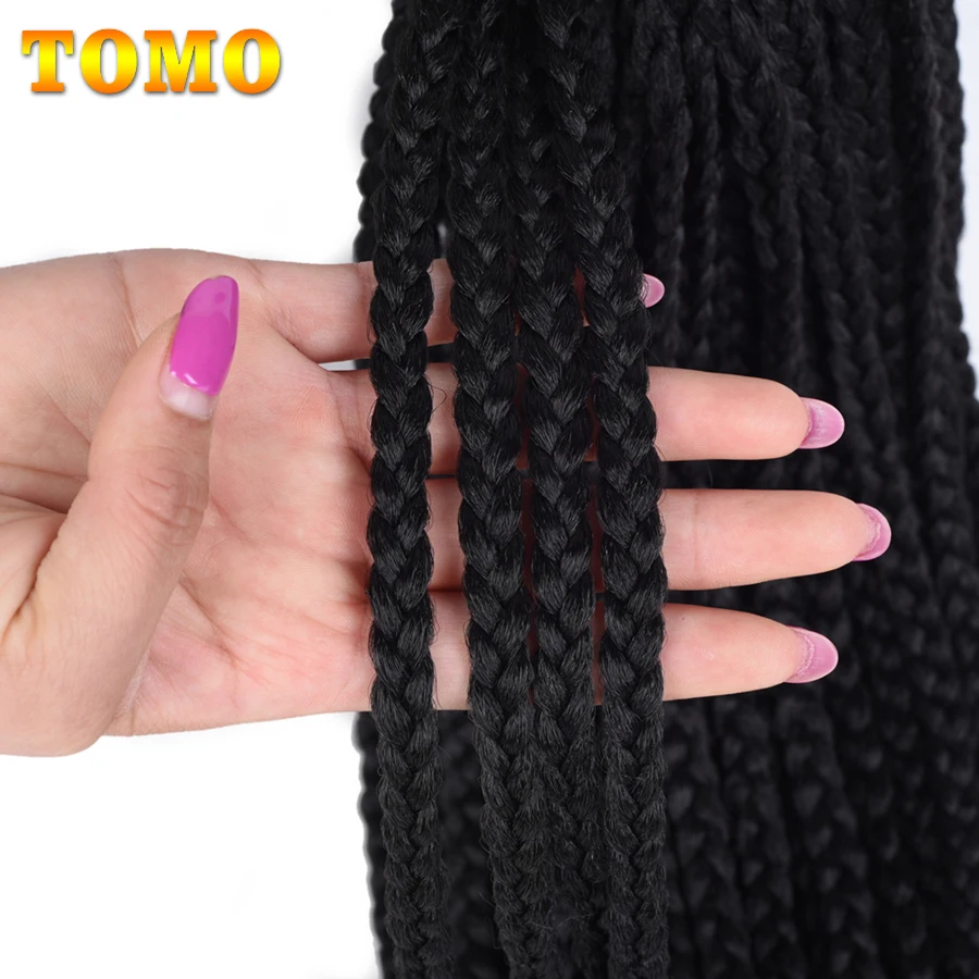 TOMO 3X Box Zöpfe Häkeln Haar 14 18 22 Inch Ombre Farbe Synthetische Handgemachte Flechten Haar Extensions Für Schwarze Frauen 22 wurzeln