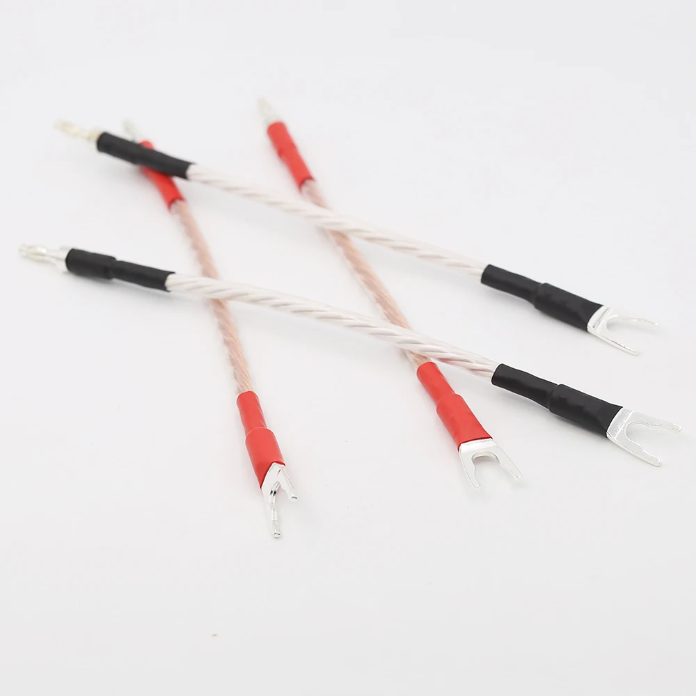 JUMPER-Banana Plugs Cable, Desempenho Speaker Cable, 4x20cm, Spades