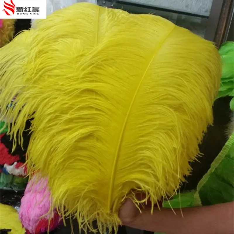 

big pole 10 PCS natural yellow ostrich feather 65-70 cm/26-28 inches ostrich feather for wedding decorations high quality plume