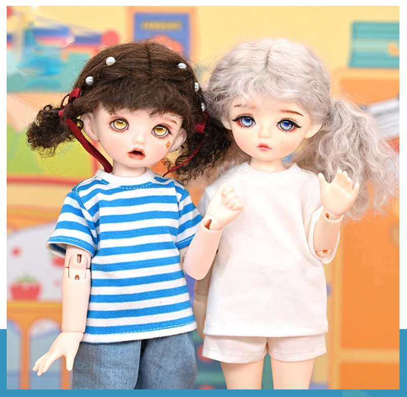 30cm BJD Doll Clothes Short-sleeved Top Summer Casual Basic T-shirt for 1/6 Yosd, SD, 1/6bjd Doll Costumes Accessories