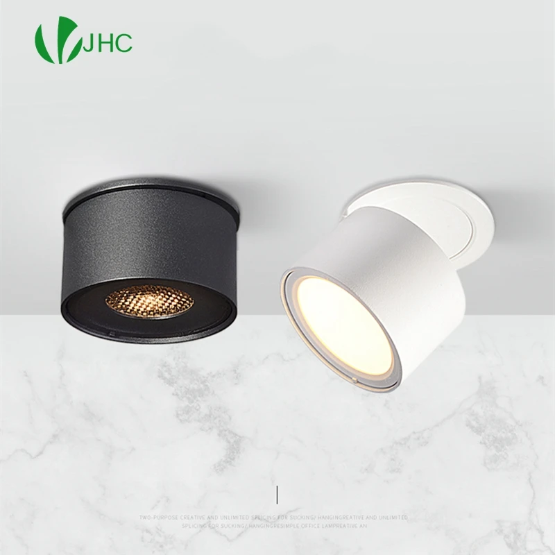 

Dimmable embedded foldable rotating downlight 7W/12W COB LED ceiling spotlight AC85~220V LED backlight indoor lighting