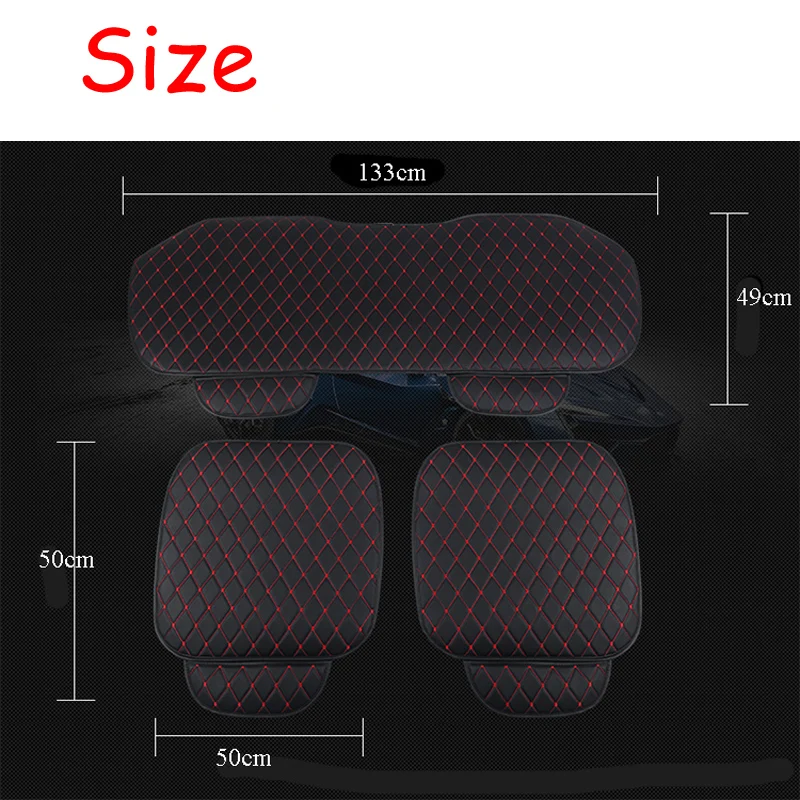 Universal Leather Car Seat Cover Cushion Front Rear Backseat Seat Cover Auto Chair Seat Protector Mat Pad Interior Accessories