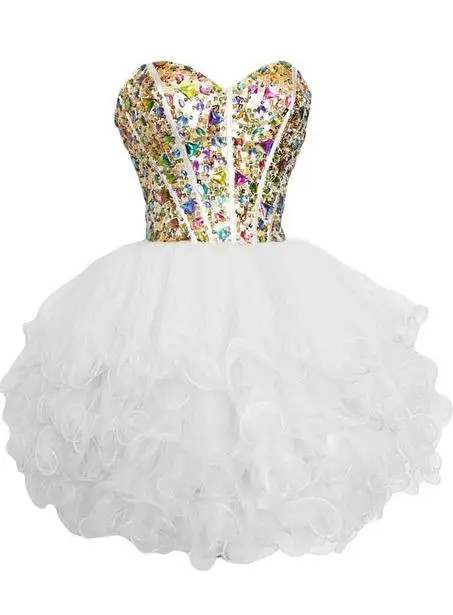 Vestido de cóctel con cuentas de cristal a la moda, con volantes, escote Corazón, corto, para fiesta de graduación, cumpleaños, personalizado, 2023