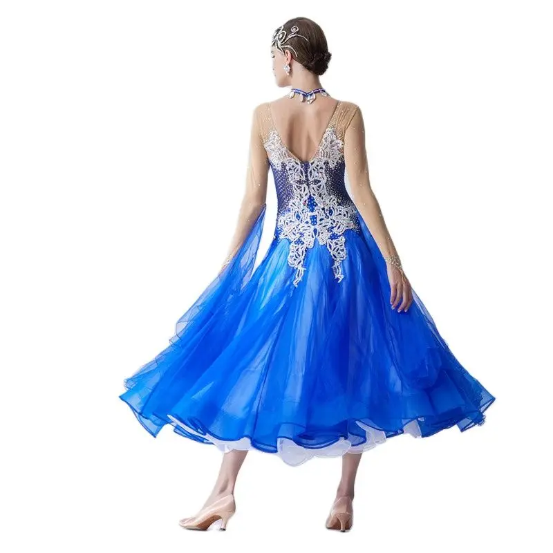 B-18553 New designs high quality adult women professional international standard competition ballroom dance dress for sale