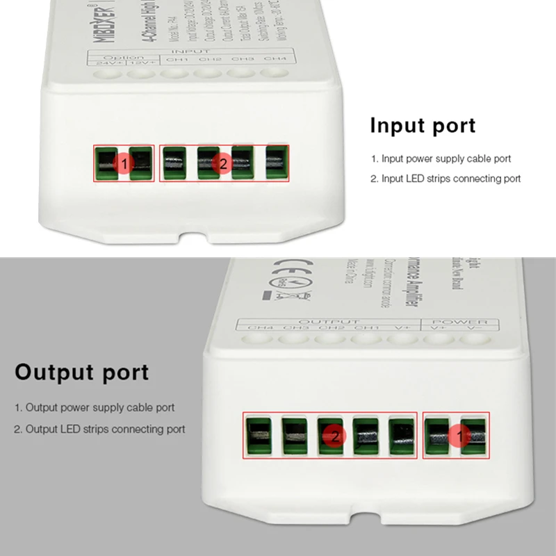 Miboxer PA4 4-Channel PA5 5-Channel High Speed Performance LED Strip Amplifier RGBW LED Controller 12V-24V Strong Compatibility