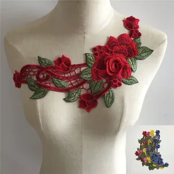 Fashion Style Embroidery Three-dimensional Flowers Hollow Lace Collar Decoration DIY Clothes Sewing Accessories Lace Fabric