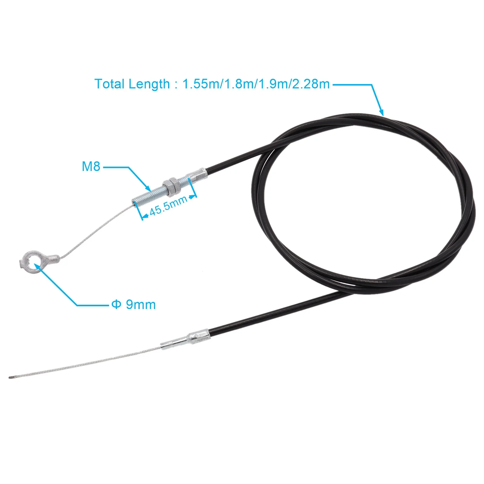 1.55m/1.8m/1.9m/2.28m Throttle Brake Cable Pull Line with Sleeve for 110cc Apollo Motorcycle ATV