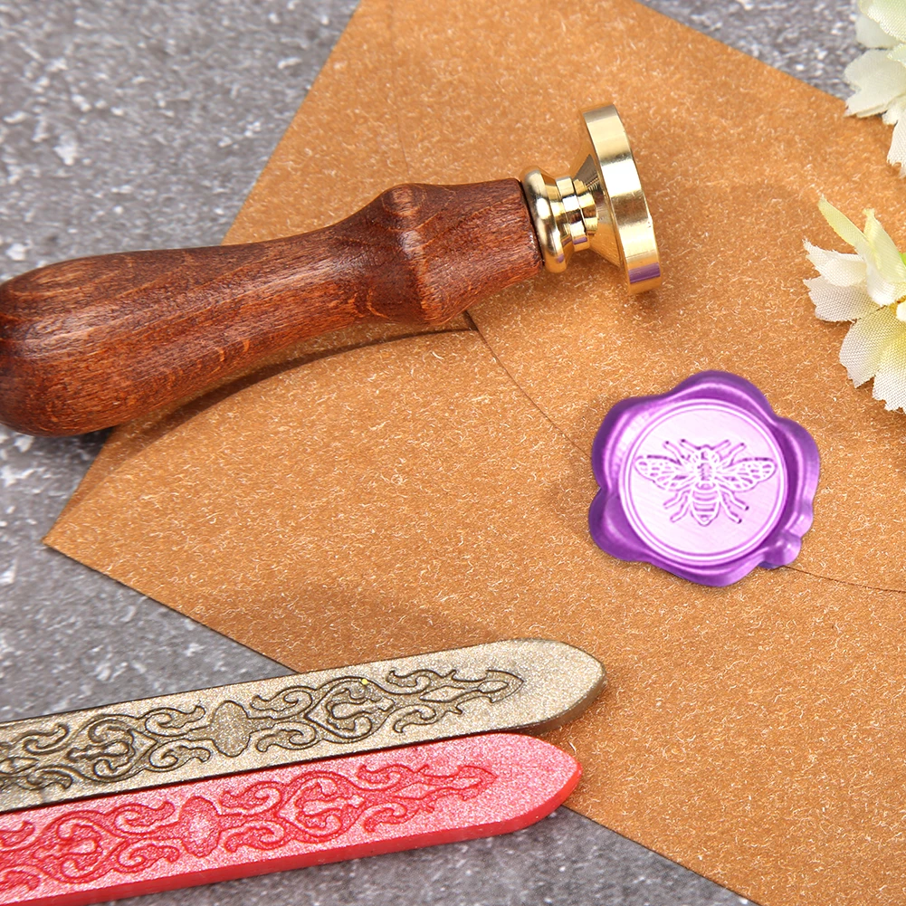 Retro Wax Seal แสตมป์โบราณไม้ขี้ผึ้งซีล Scrapbooking แสตมป์ DIY ซองจดหมายแสตมป์ Craft งานแต่งงานตกแต่ง
