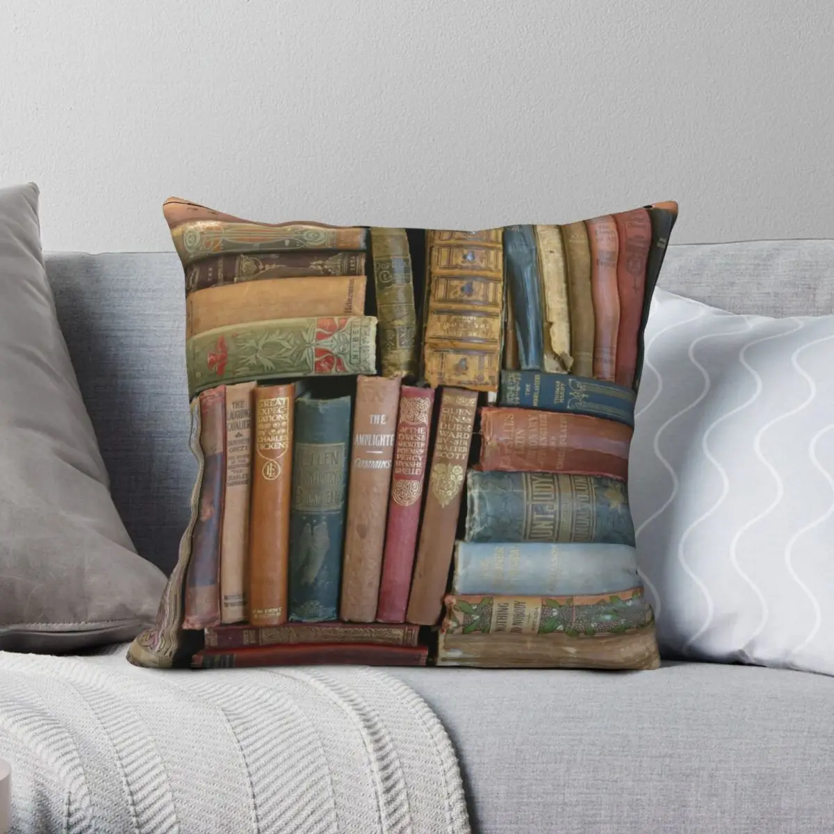 

Vintage Books Books Books Pillowcase Polyester Linen Velvet Printed Zip Decor Throw Pillow Case Home Cushion Cover