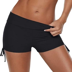 2022 novas mulheres verão nadar shorts cintura alta lados cordão estiramento esportes boyshorts tankini bottoms