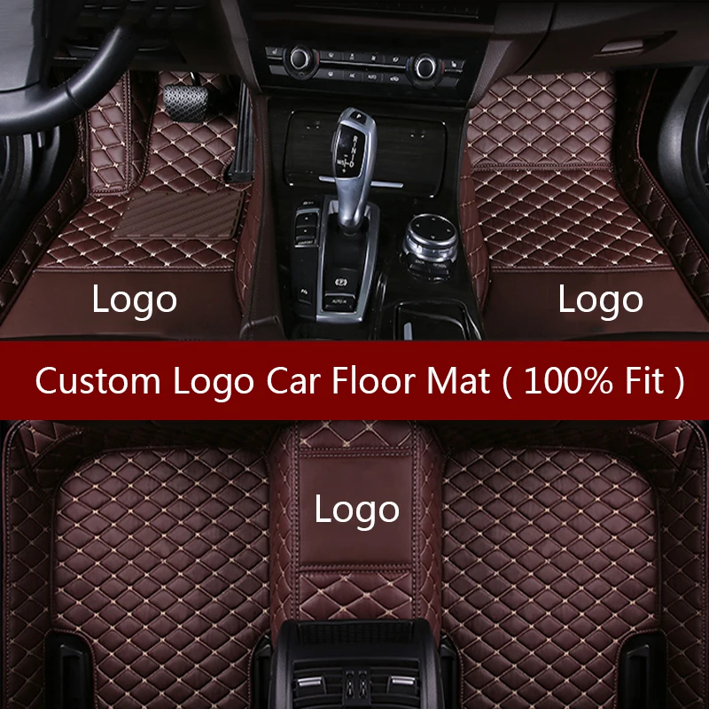 

Custom Logo Leather Car Floor Mats For Hyundai Kona Electric Palisade Veloster Sonata Elantra Santa Fe Accent Car Carpets Covers