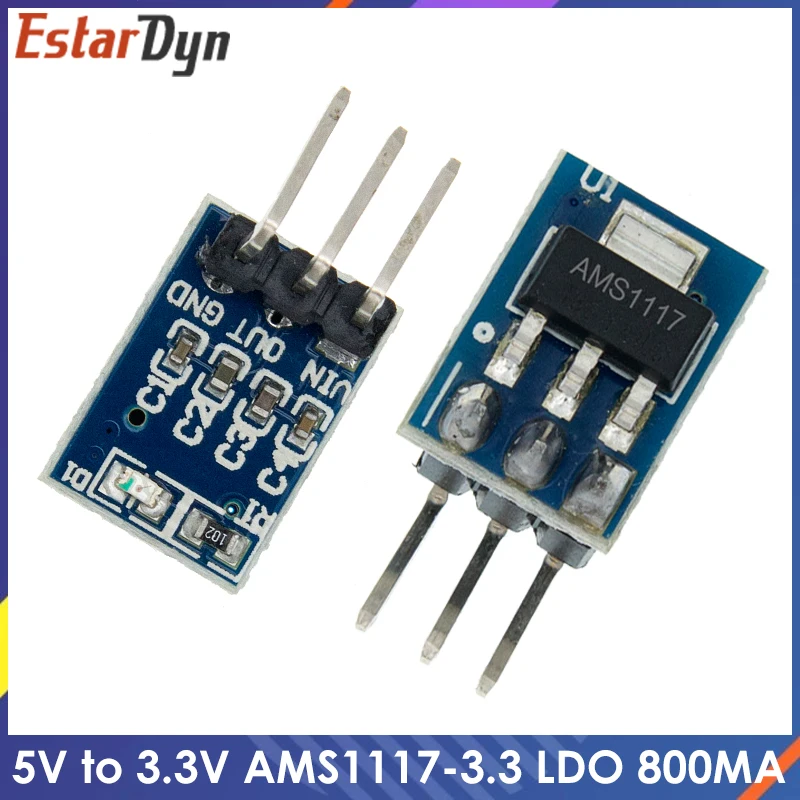 LDO 800MA DC 5V to 3.3V Step-Down Power Supply Module - AMS1117 Module AMS1117-3.3 Module