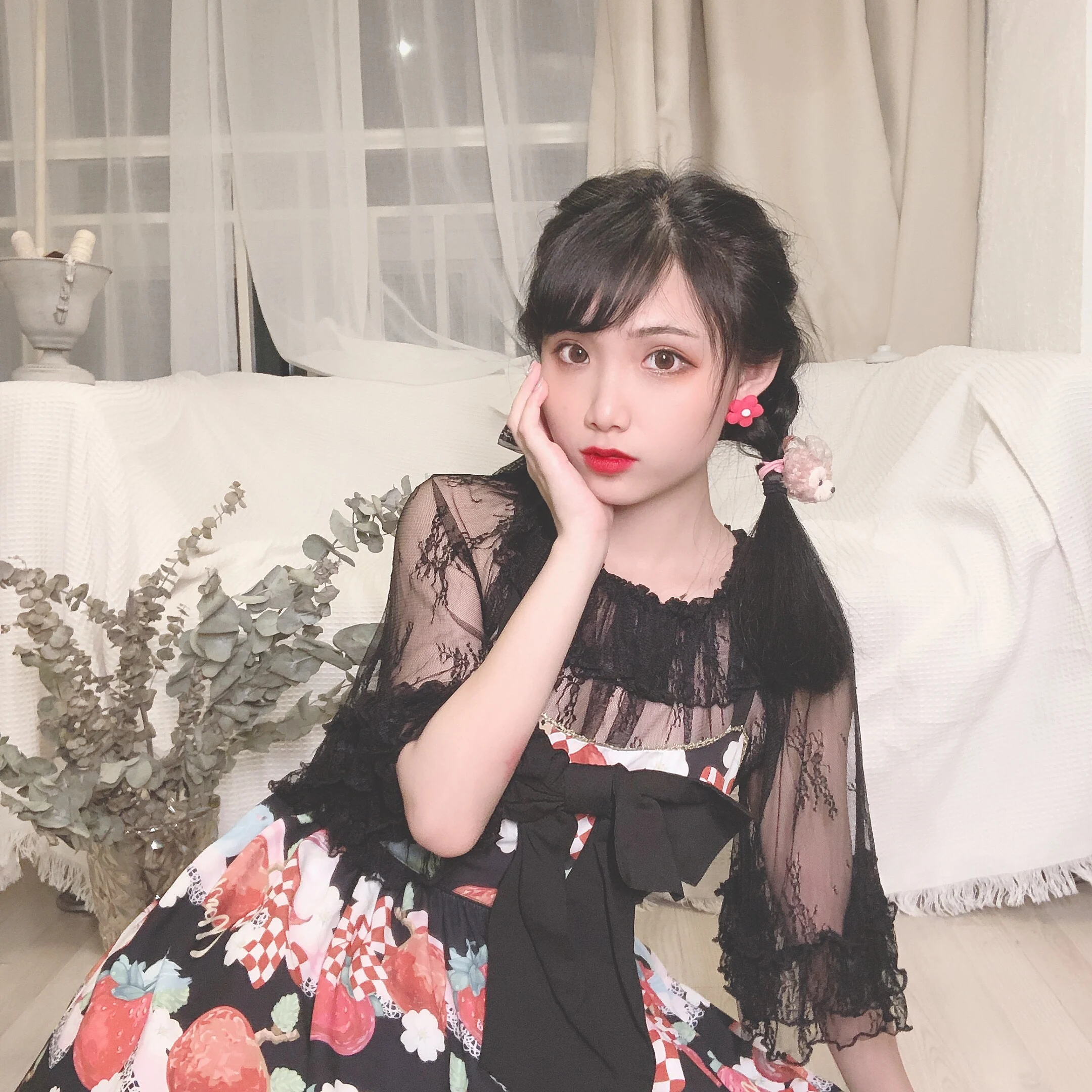 Japanese kawaii girl sweet lolita top vintage lace slash neck flare sleeve victorian top loli cosplay gothic lolita top