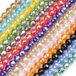 JHNBY 8mm 96 Faceted Football Austrian crystal beads 50pcs AB color Round Loose beads Jewelry bracelet accessories making DIY