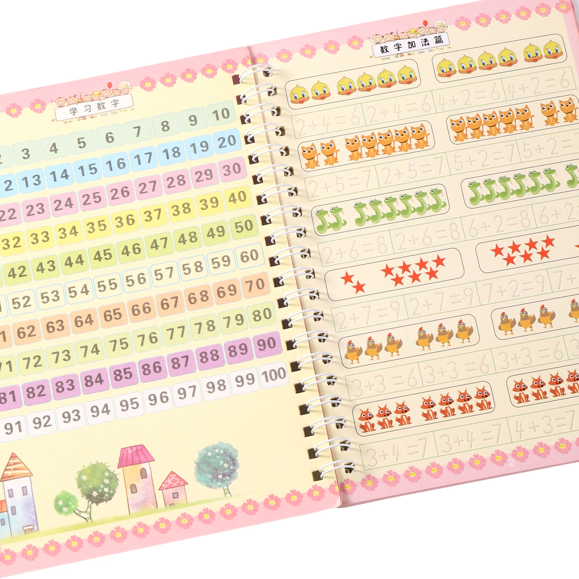 Children Addition and Subtraction Learning Math Preschool Math Exercise Book Handwriting Practice Books Age 3-6 School Students