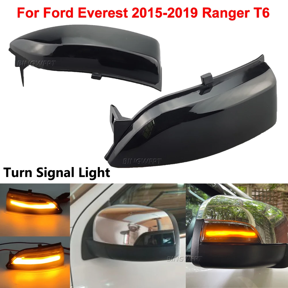 Dynamic LED Side Rearview Mirror Indicator Light Turn Signal Light Lamp for Ford Everest 2015-19 Ranger T6 Raptor Wildtrak