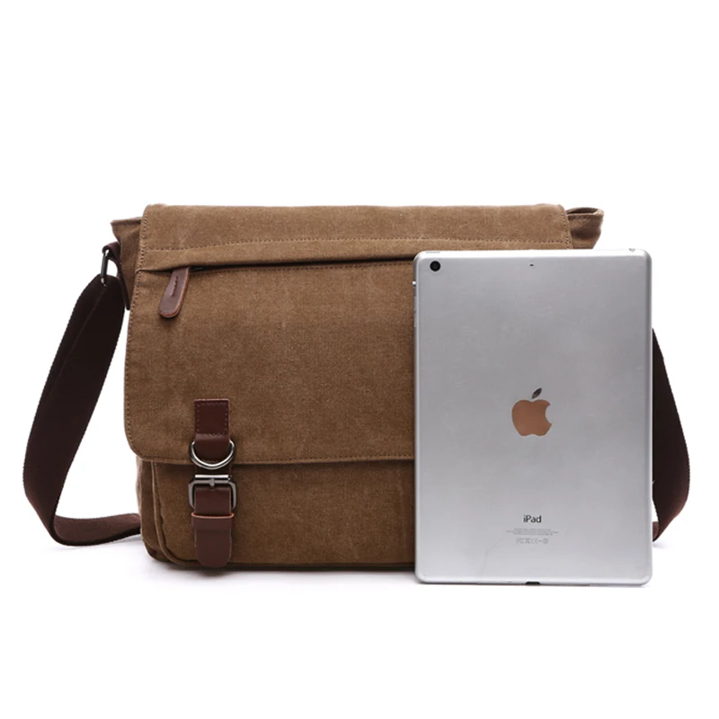 Imagem -02 - Bolsa Mensageiro de Lona Vintage para Homens Bolsa de Ombro de Viagem Casual para Negócios Bolsa Masculina Retrô para Laptop