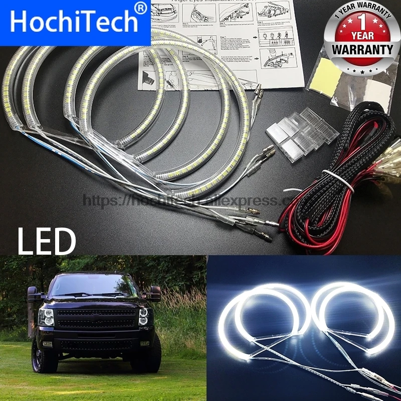 

HochiTech for 2007-2014 GMC Sierra 1500 2500 3500 car styling Ultra bright 6000K White SMD LED Angel Eyes Halo Rings