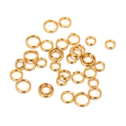 100pcs Stainless Steel Split Rings 5mm 6mm 7mm Gold Double Loop Jump Ring Split Rings Connector for Jewelry Making Key