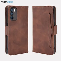 Per OPPO Reno 6 5G / 4G custodia a portafoglio libro magnetico Flip Cover Card Photo Holder Luxury Leather Mobile Phone Fundas