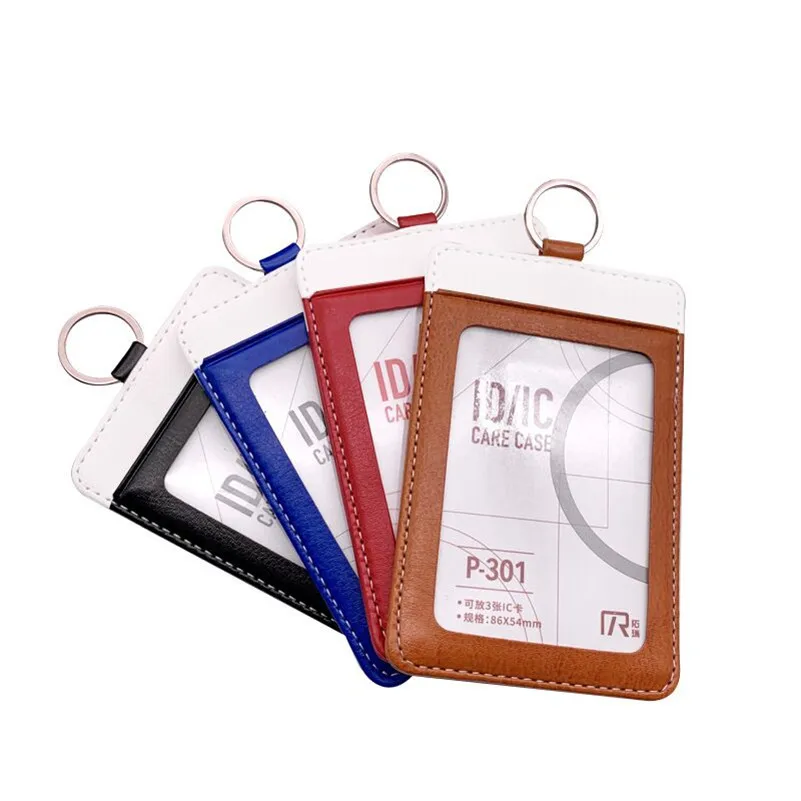 Hoge Kwaliteit Pu Lederen Id Kaart Badge Houder Zakelijke Tentoonstelling Werkende Id Card Case Naam Kaart Tags Met Nek Lanyard