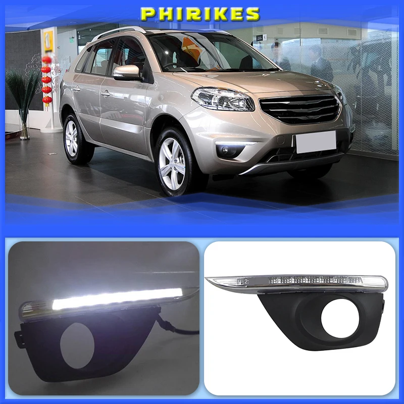 

1Set For 2011 2012 2013 2014 Renault koleos driving LED DRL Daytime Running Light Warning Light Super Brightness Car Accessories