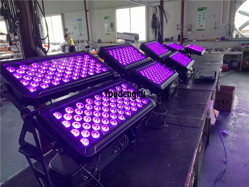 2pcs with flightcase waterproof dmx led wallwasher 120x18W rgbwa uv 6in1 outdoor city color dmx led light