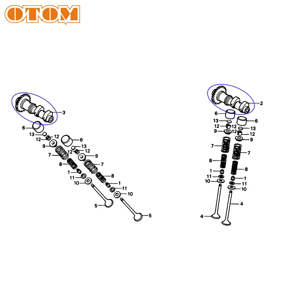 OTOM Motorcycle Camshafts Racing Scooter High Performance Intake Exhaust Timing Control Gear Assembly For HONDA AX-1 AX 1 NX250