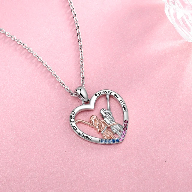 Always Sisters Forever Friends Necklace 925 Sterling Silver Pendant Necklace 925 Aliexpress