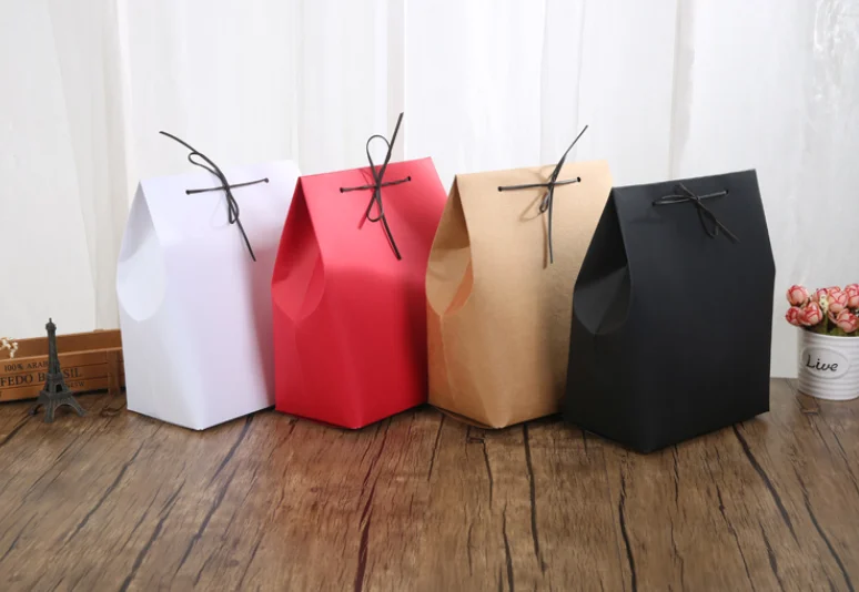 

10Pcs Kraft Paper Bag Black Paper Packaging Box Underwear Packaging Bags Large Gift Bags 18*11.5*24.5cm