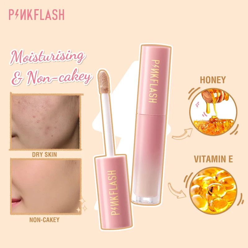 PINKFLASH Makeup Concealer Facial Covering For Dark Circles Blemishes Liquid Face Concealer Natural Flawless Makeup Cosmetics